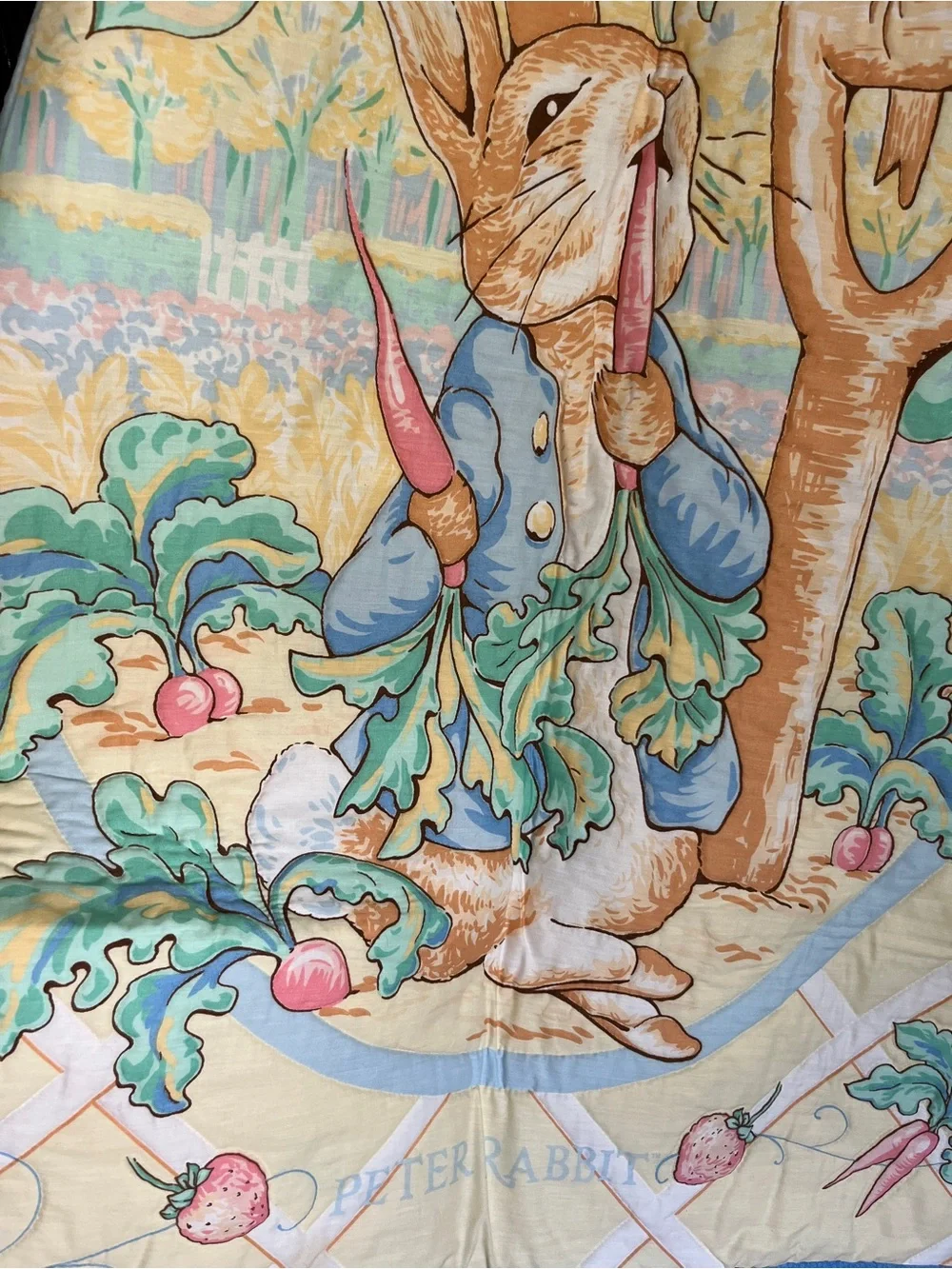 Vintage Peter Rabbit Baby Handmade Blanket Quilt 1997